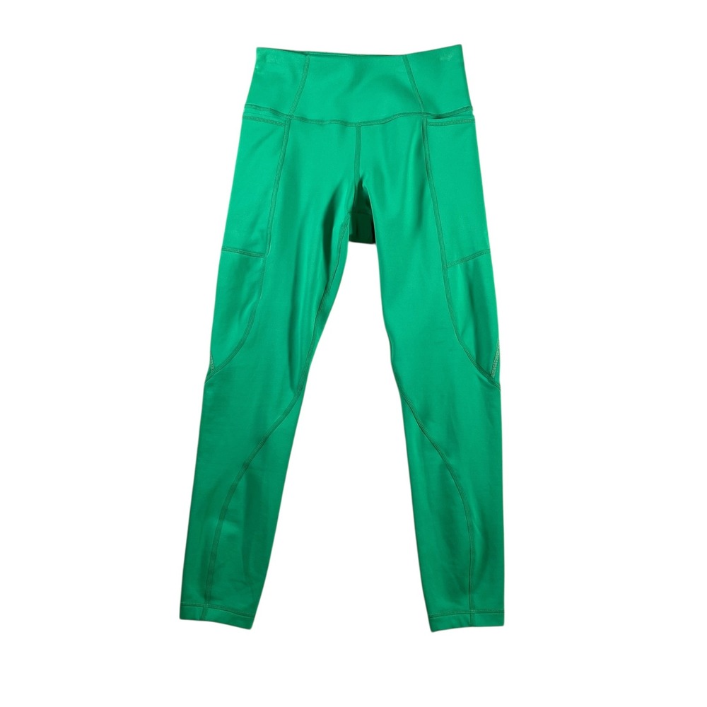 Sweaty Betty Therma 7/8 Leggings Green Womens US Size 4 Fleece Lined Running
